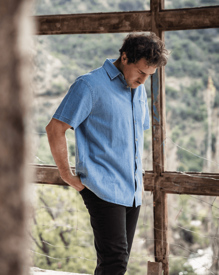 CAMISA JEANS MANGA CORTA