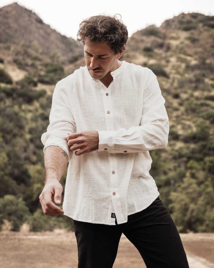 CAMISA CUELLO MAO BLANCA