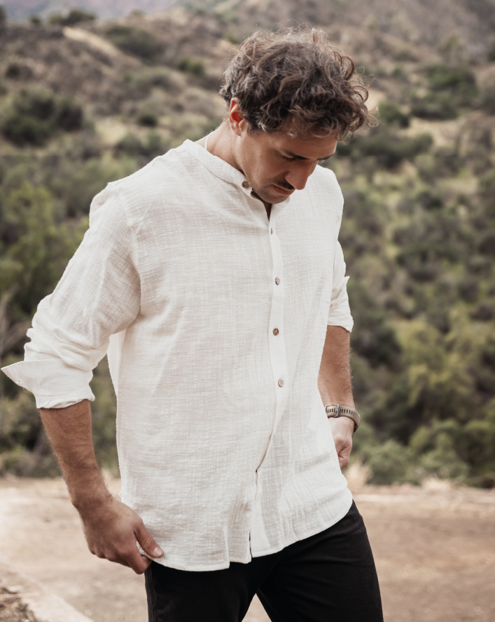CAMISA CUELLO MAO BLANCA
