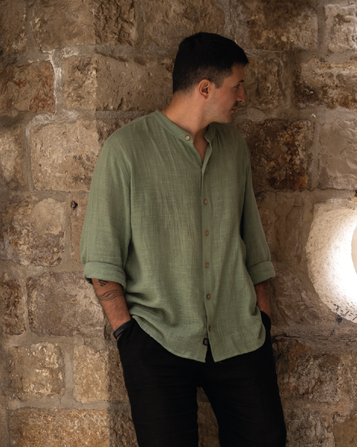 CAMISA CUELLO MAO VERDE