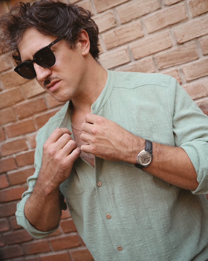 CAMISA CUELLO MAO VERDE