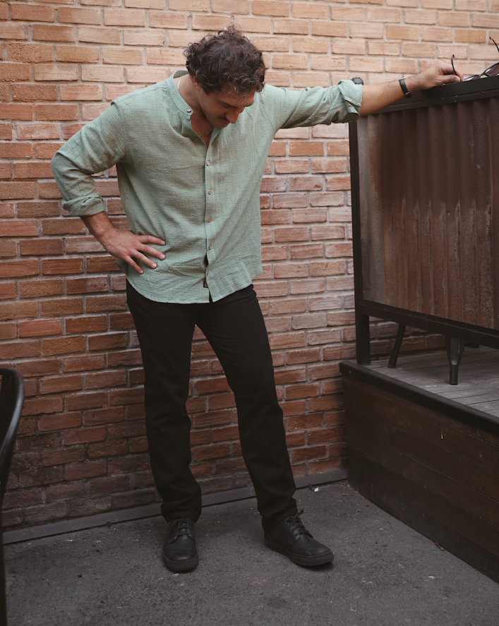CAMISA CUELLO MAO VERDE