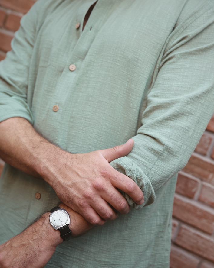 CAMISA CUELLO MAO VERDE